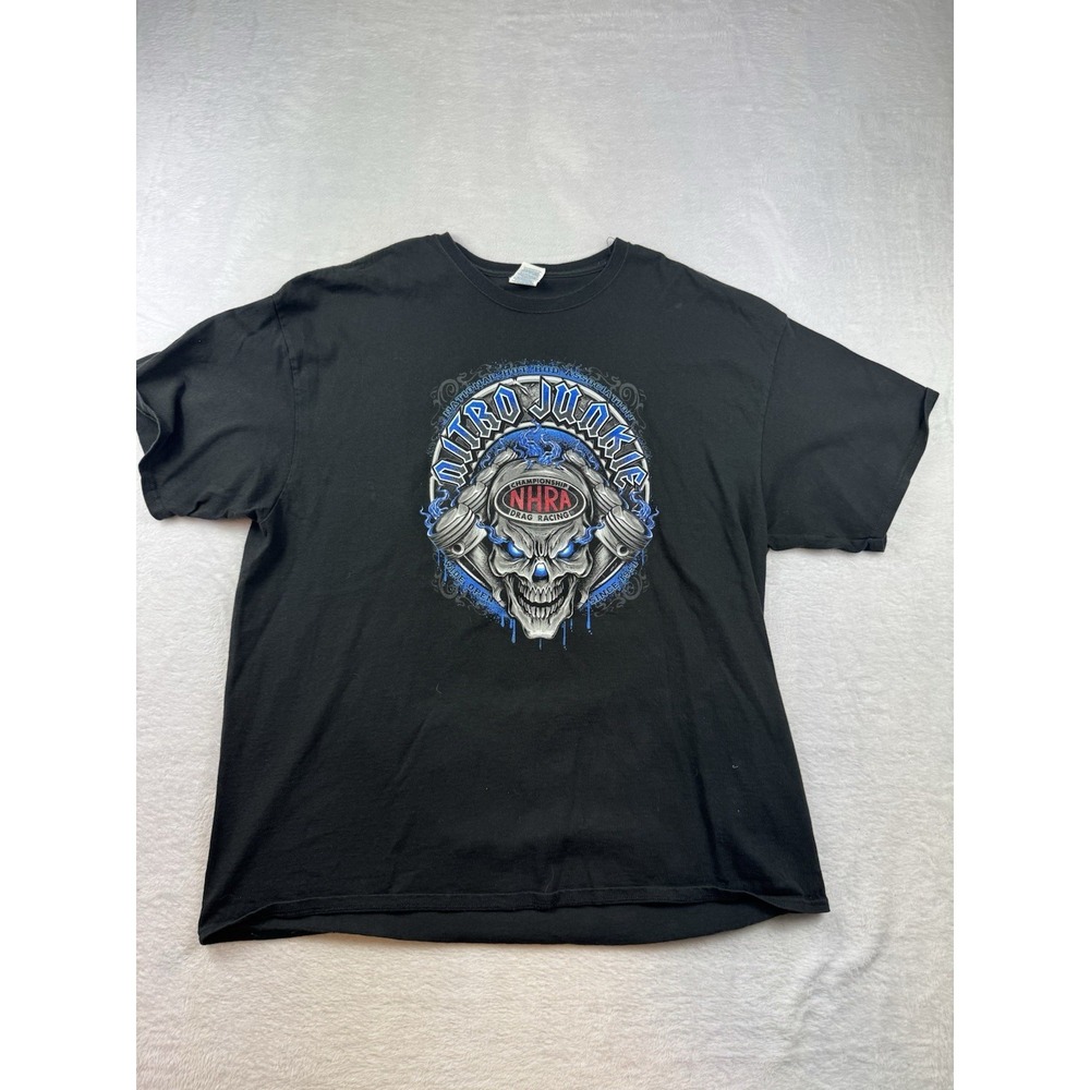 Nitro Junkie‎ NHRA Championship Drag Racing Mens Double Graphic Shirt Black 2XL